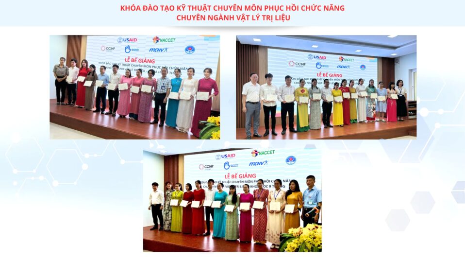 Bế giảng khóa đào tạo kỹ thuật chuyên môn phục hồi chức năng chuyên ngành vật lý trị liệu 2023 – 2024